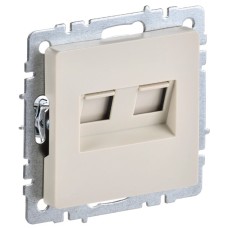 BRITE Розетка двойная RJ11+RJ45 кат.5E РК/Т12-БрКр бежевый IEK