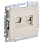 BRITE Розетка двойная RJ11+RJ45 кат.5E РК/Т12-БрКр бежевый IEK