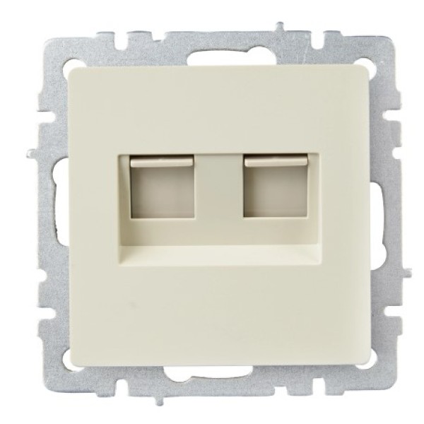 BRITE Розетка двойная RJ11+RJ45 кат.5E РК/Т12-БрКр бежевый IEK