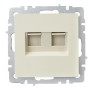 BRITE Розетка двойная RJ11+RJ45 кат.5E РК/Т12-БрКр бежевый IEK