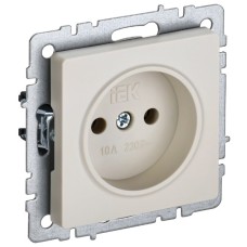 BRITE Розетка 1-местная без заземления без защитных шторок 10А РС10-1-0-БрКр бежевый IEK