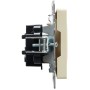 BRITE Розетка 1-местная без заземления без защитных шторок 10А РС10-1-0-БрКр бежевый IEK