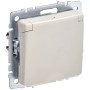 BRITE Розетка 1-местная с заземлением с защитными шторками и крышкой 16А IP20 РСбш10-3-БрКр бежевый IEK