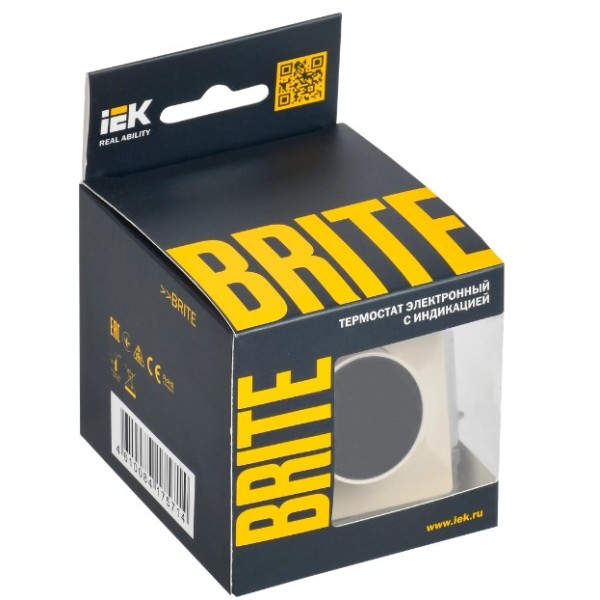 BRITE Термостат электронный с индикацией ТС10-1-БрКр бежевый IEK