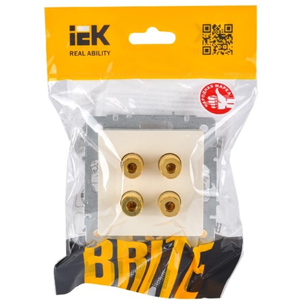 BRITE Аудиорозетка 4-местная РА10-БрКр бежевый IEK