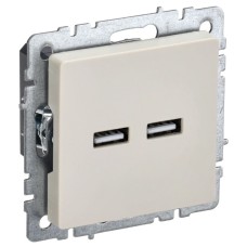 BRITE Розетка USB A+A 5В 3,1А РЮ10-1-БрКр бежевый IEK