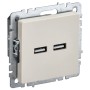 BRITE Розетка USB A+A 5В 3,1А РЮ10-1-БрКр бежевый IEK