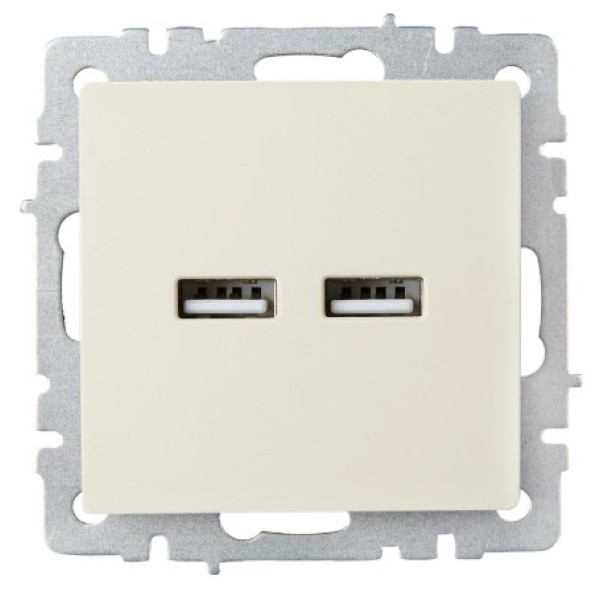 BRITE Розетка USB A+A 5В 3,1А РЮ10-1-БрКр бежевый IEK