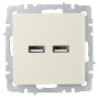 BRITE Розетка USB A+A 5В 3,1А РЮ10-1-БрКр бежевый IEK