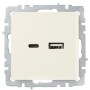 BRITE Розетка USB A+C 18Вт РЮ11-1-БрКр бежевый IEK