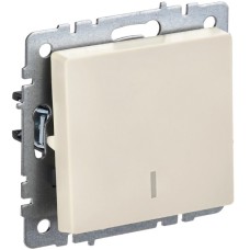 BRITE Выключатель 1-клавишный с индикацией 10А ВС10-1-1-БрКр бежевый IEK