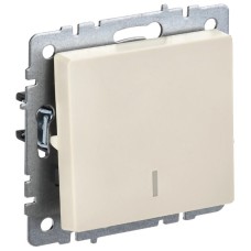 BRITE Выключатель 1-клавишный проходной с индикацией 10А ВС10-1-7-БрКр бежевый IEK