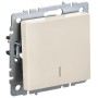 BRITE Выключатель 1-клавишный проходной с индикацией 10А ВС10-1-7-БрКр бежевый IEK