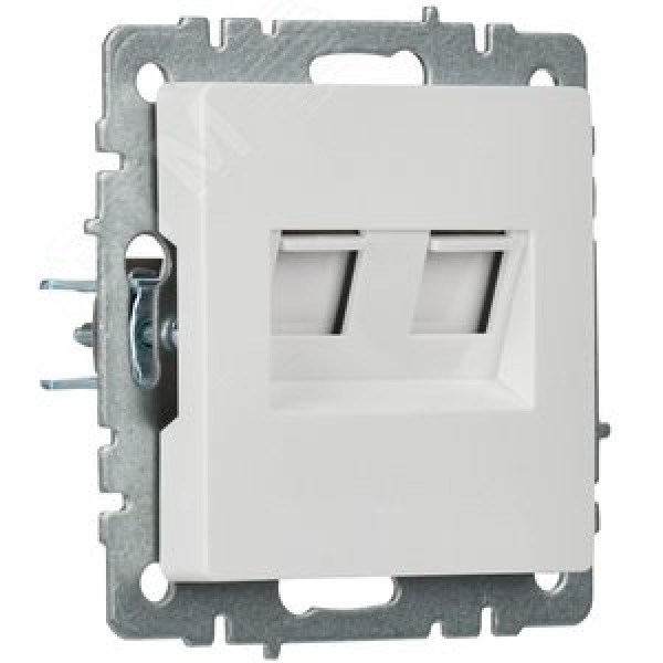 BRITE Розетка компьютерная двойная кат.5E RJ45 РК10-2-БрБ белый IEK