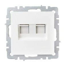 BRITE Розетка компьютерная двойная RJ45 кат.6 РК11-2-БрБ белый IEK