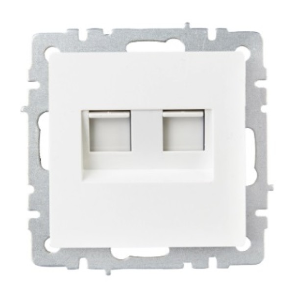 BRITE Розетка компьютерная двойная RJ45 кат.6 РК11-2-БрБ белый IEK