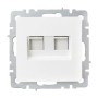BRITE Розетка компьютерная двойная RJ45 кат.6 РК11-2-БрБ белый IEK