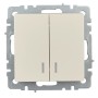BRITE Выключатель 2-клавишный с индикацией 10А ВС10-2-1-БрКр бежевый IEK