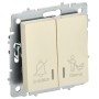 BRITE Выключатель 2-клавишный с индикацией для отелей 10А ВС10-2-9-БрКр бежевый IEK