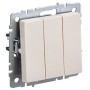 BRITE Выключатель 3-клавишный 10А ВС10-3-0-БрКр бежевый IEK