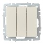 BRITE Выключатель 3-клавишный 10А ВС10-3-0-БрКр бежевый IEK