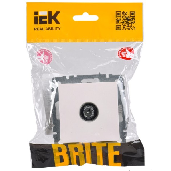 BRITE Розетка TV проходная РТВ10-0-БрЖ жемчуг IEK