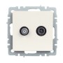 BRITE Розетка двойная TV+SAT РТВ/РСп12-БрЖ жемчуг IEK