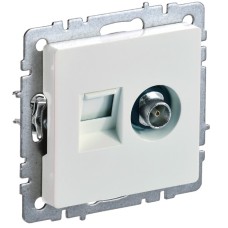 BRITE Розетка двойная TV+RJ45 кат.5E РТВ/РК12-БрЖ жемчуг IEK