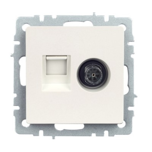 BRITE Розетка двойная TV+RJ45 кат.5E РТВ/РК12-БрЖ жемчуг IEK