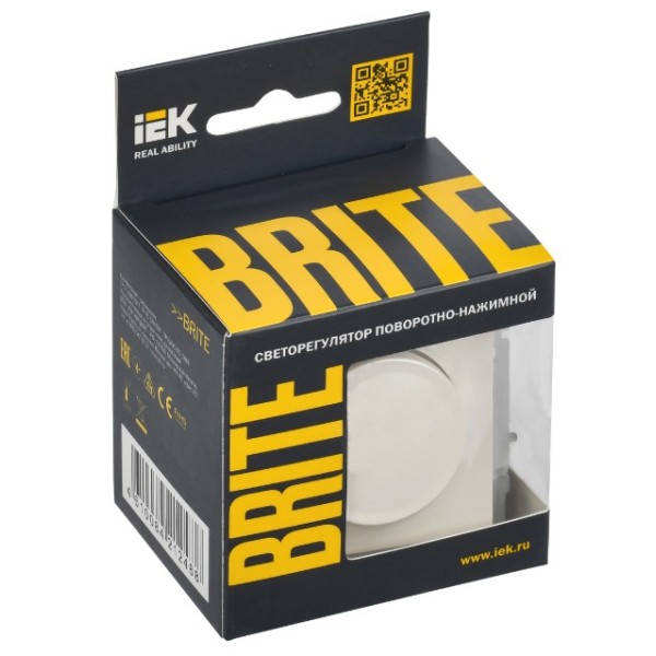 BRITE Светорегулятор поворотно-нажимной 600Вт СС10-1-0-БрЖ жемчуг IEK