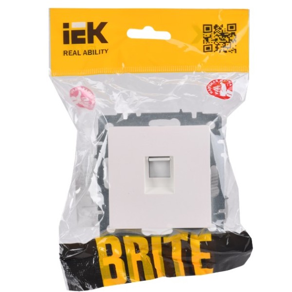 BRITE Розетка компьютерная RJ45 кат.5E РК10-БрЖ жемчуг IEK