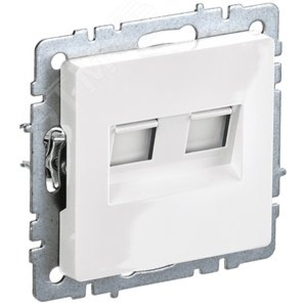 BRITE Розетка двойная RJ11+RJ45 кат.5E РК/Т12-БрБ белый IEK