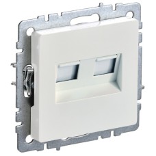 BRITE Розетка компьютерная двойная кат.5E RJ45 РК10-2-БрЖ жемчуг IEK