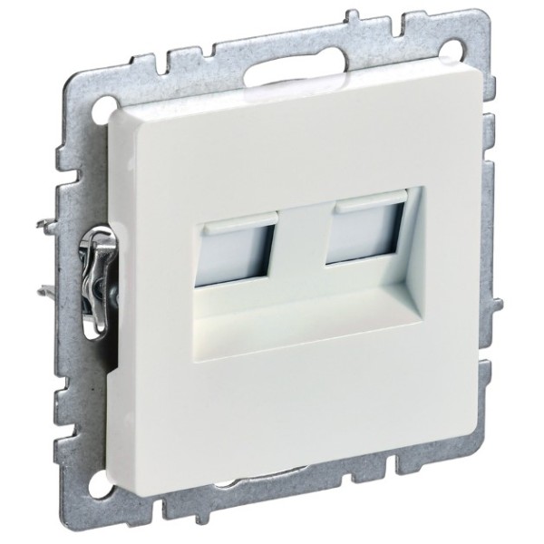 BRITE Розетка компьютерная двойная кат.5E RJ45 РК10-2-БрЖ жемчуг IEK