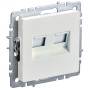 BRITE Розетка компьютерная двойная кат.5E RJ45 РК10-2-БрЖ жемчуг IEK