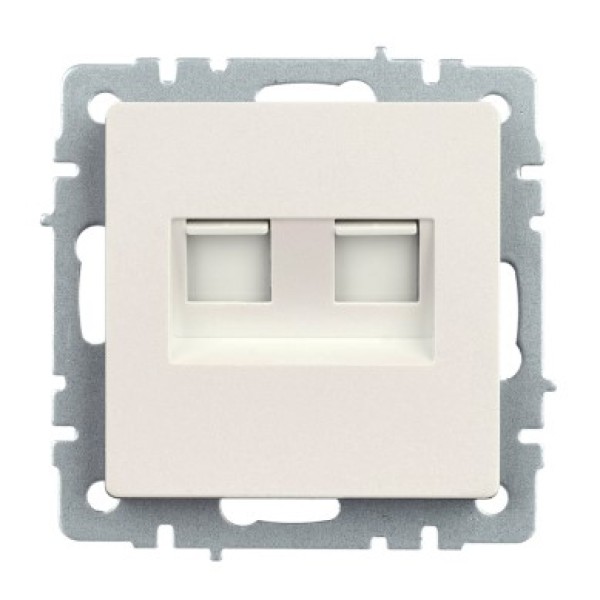 BRITE Розетка компьютерная двойная кат.5E RJ45 РК10-2-БрЖ жемчуг IEK