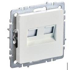 BRITE Розетка компьютерная двойная RJ45 кат.6 РК11-2-БрЖ жемчуг IEK