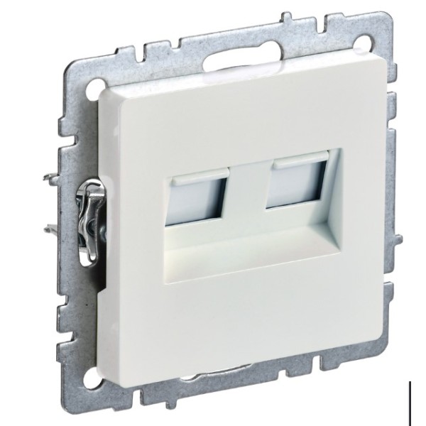 BRITE Розетка компьютерная двойная RJ45 кат.6 РК11-2-БрЖ жемчуг IEK