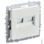 BRITE Розетка компьютерная двойная RJ45 кат.6 РК11-2-БрЖ жемчуг IEK