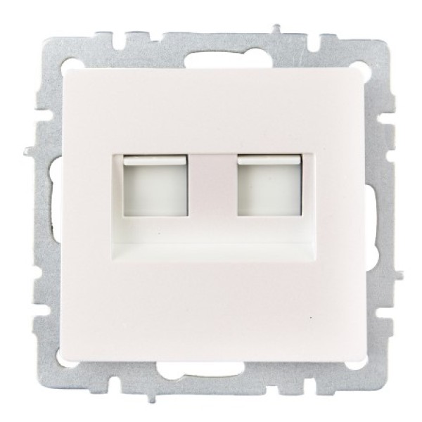 BRITE Розетка компьютерная двойная RJ45 кат.6 РК11-2-БрЖ жемчуг IEK
