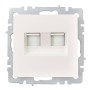 BRITE Розетка компьютерная двойная RJ45 кат.6 РК11-2-БрЖ жемчуг IEK