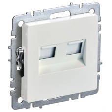 BRITE Розетка двойная RJ11+RJ45 кат.5E РК/Т12-БрЖ жемчуг IEK
