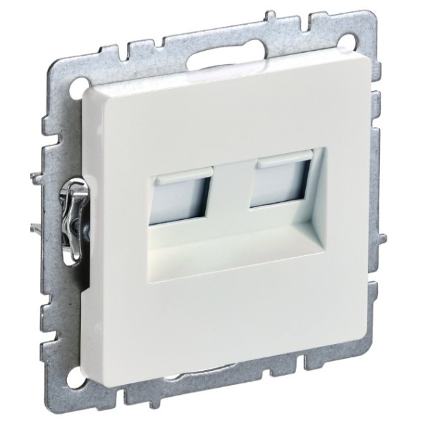 BRITE Розетка двойная RJ11+RJ45 кат.5E РК/Т12-БрЖ жемчуг IEK
