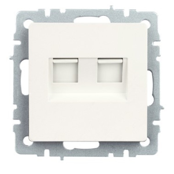 BRITE Розетка двойная RJ11+RJ45 кат.5E РК/Т12-БрЖ жемчуг IEK