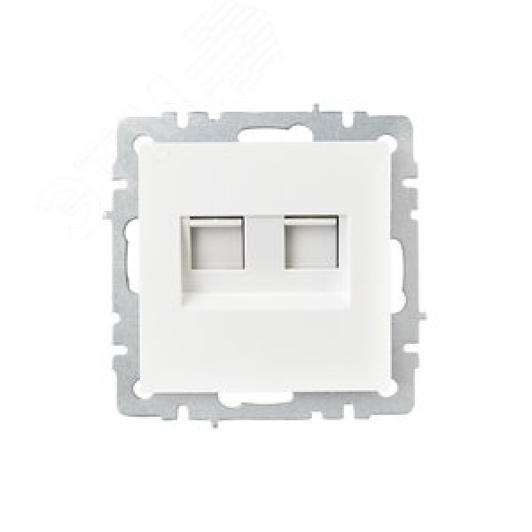 BRITE Розетка двойная RJ11+RJ45 кат.5E РК/Т12-БрБ белый IEK