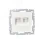 BRITE Розетка двойная RJ11+RJ45 кат.5E РК/Т12-БрБ белый IEK
