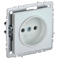 BRITE Розетка 1-местная без заземления без защитных шторок 10А РС10-1-0-БрЖ жемчуг IEK