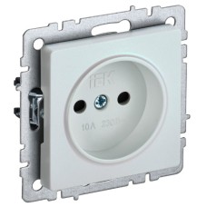 BRITE Розетка 1-местная без заземления с защитными шторками 10А РСш10-2-БрЖ жемчуг IEK