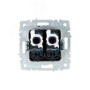 BRITE Розетка двойная RJ11+RJ45 кат.5E РК/Т12-БрБ белый IEK