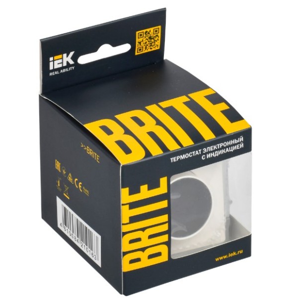 BRITE Термостат электронный с индикацией ТС10-1-БрЖ жемчуг IEK